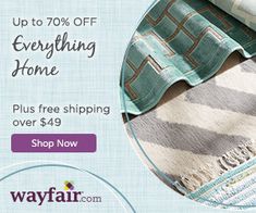 an advertisement for wayfair's new rugs and throws sale on the internet