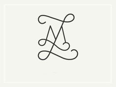 the letter m is made up of two lines and has an elegant, stylized design