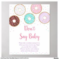 a baby shower with donuts and sprinkles on it