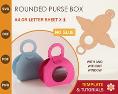 the rounded purse box paper craft kit is designed to look like an ornament