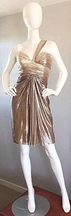 For Sale on 1stdibs - Gorgeous brand new PAMELLA ROLAND gold silk metallic ombre one shoulder Grecian dress! Features a light gold bodice, that gradually fades into a true gold Female Pirate Costume, Grecian Dress, Medieval Gown, Gold Ombre, Pamella Roland, Goth Corset, Silk Cocktail Dress, One Shoulder Gown, Overbust Corset