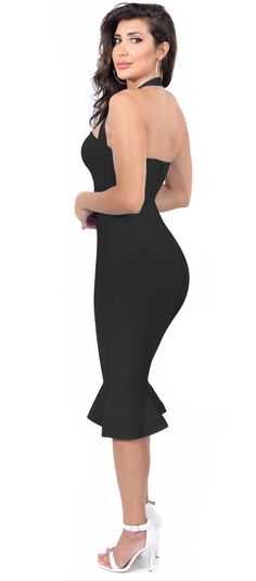 Kayden Black Mermaid Bandage Dress - Emprada Gold Bandage Dress, Red Bandage Dress, Bandage Dress Black, Black Mermaid, Mermaid Style, Bustier Dress, Mesh Sleeves, Mermaid Fashion, Mermaid Dresses