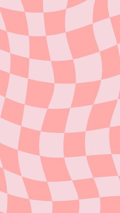 an abstract pink and white checkerboard pattern with wavy lines in the center,