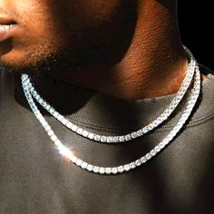 Great shopping ideas for Premium Iced CZ Tennis Necklace Chain VVS1 Clarity 14kt White/Yellow Gold finish, Jewelry & Watches Custom Diamond Jewelry, Diamond Accessories, Diamond Tennis Necklace, Tennis Chain, Gold Bond, Estilo Hip Hop, Vs Diamond, Tennis Necklace, Hip Hop Jewelry