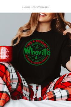 Get ready for a Tee-rific Christmas with our Whoville Bed & Breakfast Graphic T-Shirt! 🎬❄️ Embrace the holiday spirit in this cute and casual tee – the perfect choice for a cozy Christmas outfit. 🧥❤️ #Tee #CozyChristmas #GraphicTShirt Movie Tees, Movies Outfit, Movie Fashion