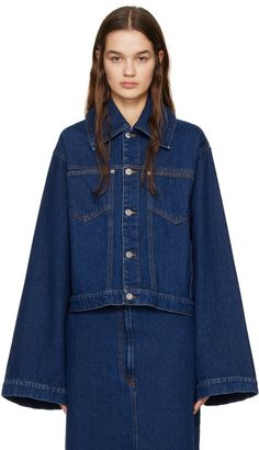 Beaufille - Blue Knox Denim Jacket Denim Jacket With Fur, Oversized Denim Jacket, Denim Jacket Women, Contrast Stitch, Fur Jacket, Denim Shirt, Outerwear Jackets, Coats For Women, What To Wear