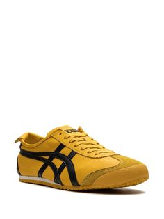 Onitsuka Tiger Mexico 66™ Retro Yellow High-top Sneakers With Rubber Sole, Yellow High-top Sneakers With Rubber Waffle Outsoles For Sports, Retro Yellow Sneakers With Vulcanized Sole, Yellow High-top Sneakers With Rubber Waffle Outsoles For Streetwear, Yellow High-top Sneakers With Vulcanized Sole For Streetwear, Retro Yellow High-top Sneakers For Streetwear, Yellow Sneakers With Rubber Waffle Outsoles For Streetwear, Yellow Sporty Sneakers With Vulcanized Sole, Yellow Leather High-top Sneakers With Vulcanized Sole