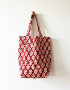 "*HERITAGE 4 U X ECLECTIC INVENTORY COLLECTION* EACH PIECE HAS BEEN BEAUTIFULLY BLOCK PRINTED BY ARTISANS IN INDIA USING THIS HERITAGE CRAFT. OUR COLLECTION USED ECO-FRIENDLY TEXTILE USING VEGETABLE DYES AND 100% COTTON FABRIC TO CREATE OUR PIECES. They are great eco-friendly alternatives to plastic bags for your everyday shopping & carrying needs and are also ideal as travel tote bags. Lined and durable, the bags features one pockets each on the inside - great for everyday use. Body: 16\"W x 16 Traditional Hobo Tote Bag For Market, Hand Printed Tote Bag For Everyday Use, Traditional Handmade Hobo Tote Bag, Block Print Tote Bag, Indian Bags, Printed Fabric Bags, Traditional Orange Tote Bag, Embellished Jumpsuit, Embrace Imperfections