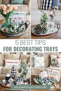 the top five tips for decorating trays with flowers and other things on them