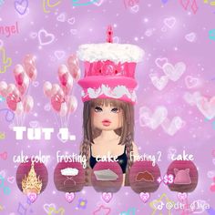 Cake Hat, Cake Hacks, Aesthetic Roblox Royale High Outfits, Pastel Dress, Theme Dress, Combo Dress, Dress Cake, Colorful Cakes