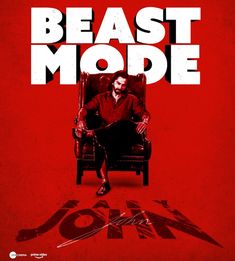 the poster for beast mode shows a man sitting in a chair with his legs crossed