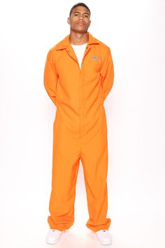 Available In Orange. Prisoner Costume Jumpsuit With Button Front With Inmate Info State Penitentiary Verbiage Print Screen On Back Disclaimer: Fits Sizes S-L 100% Polyester Final Sale Imported | Mens Prisoner Costume in Orange by Fashion Nova Prisoner Costume Men, Mens Halloween Costume, Halloween Men Costumes, Male Halloween Costumes, Halloween Costumes For Men, Inmate Costume, Solo Costume