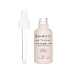 Hairitage Need To Have It Scalp Density Serum is a nutrient-rich serum that promotes an ideal environment for hair to flourish. Enriched with Biotin, Caffeine, Rosemary, Eucalyptus, this lightweight formula easily absorbs to condition and nourish the scalp, providing thicker-looking and fuller-looking hair and for all hair types. Disclaimer: With the natural ingredients used in Hairitage formulas & fragrance, you might see the color of this product vary over time. But the performance will always Hair Growth Products That Work, Hair Care For Fine Hair, Healthy Hair Products, Holiday Wishlist, Hair Oil Serum, Scalp Serum, Scalp Scrub, 26th Birthday, Scalp Oil