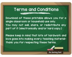 a green chalkboard with the words terms and conditions