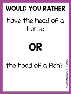 a sign that says would you rather have the head of a horse or the head of a fish?