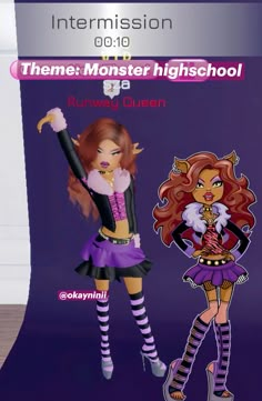 Dress to impress outfit monster freestyle cute fashion highschool clawdeen fit draculaura Draculaura Dress To Impress, Monster High School Dress To Impress, High School Dresses, Dti Theme