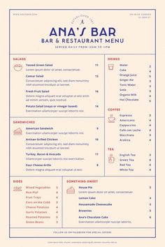 Template Restaurant, Coffee Shop Menu, Food Menu Template