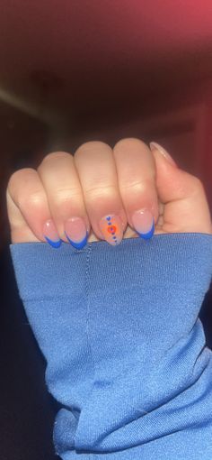 Cute Nail Inspo For School, Preppy Bday Nails, Cute Nail Inspo Acrylic Almond, Back To School Nails 6th Grade, Nail Ideas For Teenagers, Dip Nail Ideas Blue, Aura French Nails, Cute Gel X Nail Designs, Easy Gel Nail Ideas