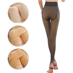 Specifications: 90 grams (No Fleece) is suitable for summer, suitable for spring and autumn, suitable for winter. The fake translucent fleece winter warm pantyhose is only two size, and the high-elastic fabric fits the legs, does not stretch tightly, and highlights the curved body. The T-profile design visually stretches the curve of the leg to show the charming long legs. The buttocks are increased on one side, and the hip is lifted to shape the buttocks to create a charming curve. The toe is r Fleece Lined Tights, Lined Tights, Sheer Leggings, Thermal Tights, Sticky Bra, Twist Knot, Profile Design, Winter Clothes, Amazon Women