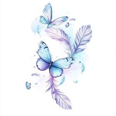 Butterfly Tattoos For Women Tattoo Design Pack Butterfly With Angel Wings Tattoo, Butterflies And Flowers Tattoo, Creative Butterfly Tattoo, Tattoos For Women Design, For Women Tattoo Design, Women Tattoo Design, Whimsical Butterflies, Name Tattoos For Moms, Awareness Tattoo