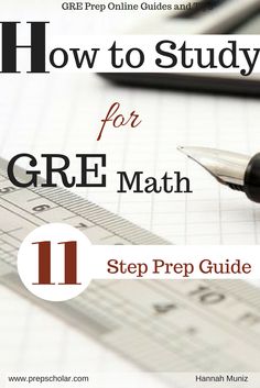 a pencil and ruler sitting on top of paper with the title how to study for gre math