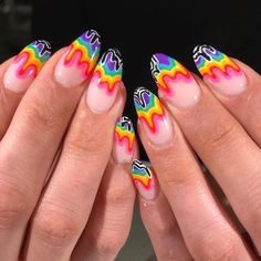 Rainbow Nails Design, Unghie Nail Art, Nail Designs Tutorial, Pedicure Designs, Rainbow Nails, Beautiful Nail Designs, Cool Nail Designs, Manicure E Pedicure