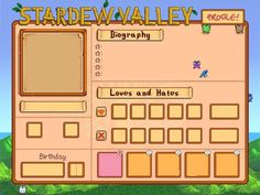 a screen shot of the game stardew valley, which is currently in development