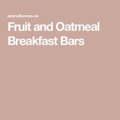 Fruit and Oatmeal Breakfast Bars