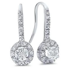 Round Cut 3.40 Carats Diamonds Ladies Dangle Earrings White Gold | HarryChadEnt.com Earrings White Gold, Gold G, Womens Earrings Studs, Diamond Dangle Earrings, French Wire, Earrings White, Fine Earrings, Gold Earrings Dangle, Simple Earrings