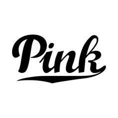 the word pink is written in black ink on a white background, and it appears to be