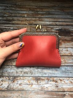 "👛Stylish and beautiful handmade leather kiss lock double wallet in vintage look👛 The wallet is made from genuine Crazy Horse leather, which gives vintage appearance to products. It means that a brand new wallet scuffs very easily and will look like it is yours for ages. You can \"repair\" scuffs easily with a cotton soft cloth or your fingers - you just need wipe it softly. The wallet is sewed by durable waxed thread of 0,55 mm thick by hands. It is an amazing and useful gift for any occasion Vintage Brown Wallet As Gift, Vintage Bifold Coin Purse For Everyday Use, Vintage Bifold Coin Purse As Gift, Vintage Wallet With Coin Pocket As A Gift, Vintage Coin Purse As Gift, Vintage Coin Purse With Card Slots As Gift, Vintage Style Compact Wallet For Everyday Use, Vintage Handmade Wallets For Everyday, Vintage Handmade Wallet