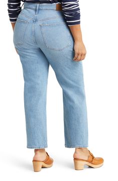 Madewell The Perfect Vintage Straight Leg Jeans | Nordstrom Hourglass Body Shape, Hourglass Dress, Capsule Closet, Mid Waist Jeans, High Waist Fashion, Workout Jacket, Body Shape, Cut And Style