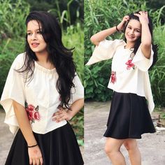 Chic Summer Dresses, Girl Shirts, Clothes Cute, Makeup For Teens, Child Actresses, Cute Skirt, Lovely Tops, Shirts For Teens