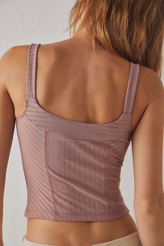 Serenity Corset Cami | Free People Sweetheart Neck, Black Fits, Boho Clothing, Boho Outfits, Old And New, Rib Knit, Backless Dress, Free People, Clothes