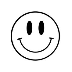 a smiley face drawn in black and white