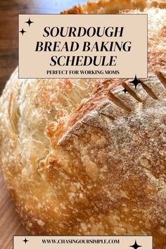 sourdough bread baking schedule with text overlay