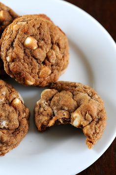 cookies with white chocolate chips on a plate