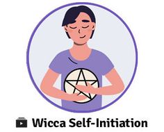 the wicca self - imitationion logo with a woman holding a pen in her hands