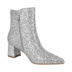 Experience day-to-night originality with our Queen Purppur Boots. With a chunky heel and pointed toe, this gold glitter ankle boot will set you apart like no other. Constructed from luxurious sequin fabric, its PU insole, Lycra lining, and side zipper give it a snug fit. And the reliable rubber outsole will step up your drag queening game. Upper Material: Sequin fabric Insole Material: PU Lining Material: Lycra Heel Type: Chunky Heels Front Shape: Pointed Toe Closure Type: Side Zipper Outsole Material: Rubber Heel Height: 2.3" / 6cm IMPORTANT: Please, measure your feet and check the size chart before placing your order. Gold Block Heels, Silver Boots, Pu Heels, Boot Types, Pointed Toe Heels, Sequin Fabric, Rubber Heels, High Heel Boots, Chunky Heel