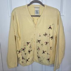 Vintage Northern Reflections Cotton Yellow Floral Embroidered Cardigan Grandma Sweater Large  Great pre loved condition  Size large  98% cotton Tags: casual, everyday, grandma, floral, vintage, cottagecore Vintage Northern Reflections Yellow Floral Embroidered Cardigan Grandma Sweater large Grandma Sweaters Aesthetic, Winter Floral Print Cotton Cardigan, Floral Print Cotton Cardigan For Winter, Casual Cotton Cardigan With Floral Print, Long Sleeve Cotton Cardigan With Floral Embroidery, Spring Cotton Cardigan With Floral Print, Spring Floral Print Cotton Cardigan, Long Sleeve Cotton Cardigan With Floral Print, Fall Floral Embroidered Cotton Cardigan