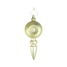 a gold ornament with a white background