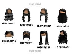 Black Hair Codes, Black Hair Id Roblox, Brown Hair Roblox Id, Roblox Sets, Brown Hair Roblox, Blocksburg Outfit Codes￼, Roblox Brookhaven, Code Roblox, Hair Codes