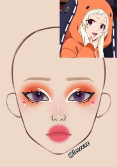 Runa Cosplay Makeup, Runa Yomozuki Makeup, Runa Makeup, Anime Themed Makeup, Anime Make Up Ideas, Anime Makeup Ideas, Anime Inspired Makeup, Cosplay Makeup Ideas