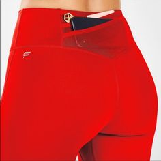 Size Large Nwt. Red Fitted Activewear With Built-in Shorts, Functional Red Activewear For Running, Red Athleisure Leggings For Sports, Athleisure Red Leggings For Pilates, Red Compression Yoga Pants For Pilates, Red Running Activewear Sportswear, Red Sportswear Activewear For Running, Red Compression Leggings, Red Compression Functional Leggings