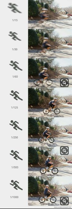 four different images show the same person on a bike and how they are doing tricks