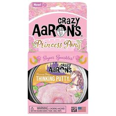 the packaging for crazy aaron's princess pony lip bale is shown in pink