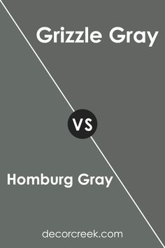 a gray and black graphic with the words grizzle gray versus homburg gray