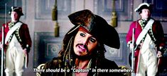 captain jack sparrow in pirates of the caribbean with caption that reads, there should be a crown in there somewhere