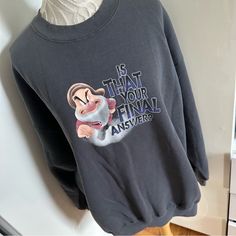 Absolutely Love This Sweatshirt! Sadly My Daughter Did Not Share My Love For Grumpy. Original Disney Sweatshirt Purchased From Re/Done. Size M/L Bust 26” Shoulder To Hem 28” **Upcycled From Vintage Piece, Each Redone Is Completely Individual And One-Of-A-Kind*. Some May Have Stains Or Rips, That Is Part Of The Look & Style** New Without Tags. Disney Sweatshirt, Disney Sweatshirts, Vintage Disney, Look Fashion, My Daughter, My Love, Crewneck Sweatshirt, Crew Neck Sweatshirt, Womens Tops