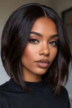 Bob hairstyles - Bob - Bob hair - Bob hairstyle - Bob haircut - Bobs - Bobbed hair - Bobs hairstyle Textured Bob Black Women, Bobs On Black Women Real Hair, Haircut Ideas For Black Women, Older Hair, Bob Hairstyles For Black Women, Black Haircut Styles, Black Haircut, Sleek Short Hair, Bobbed Hair